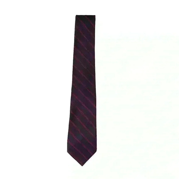 Tai Tsin Men’s Striped Pure Silk Tie - Picture 2 of 5